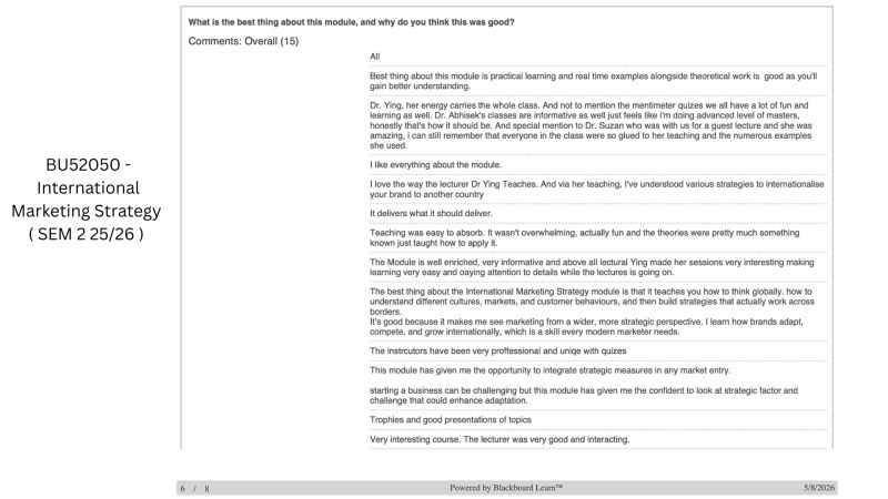 2025/26 – Two years of 100% positive feedback for Brand Management and Strategy: photo 3