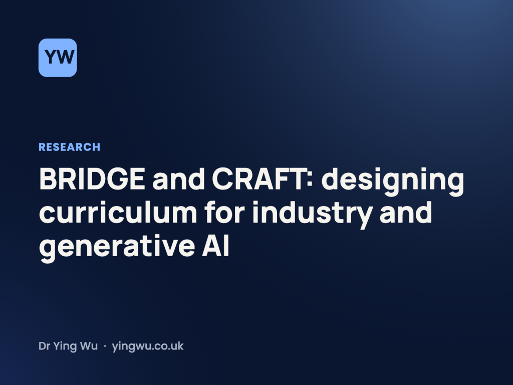 BRIDGE and CRAFT: designing curriculum for industry and generative AI