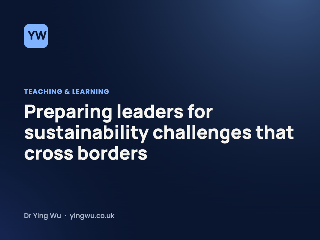 Preparing leaders for sustainability challenges that cross borders