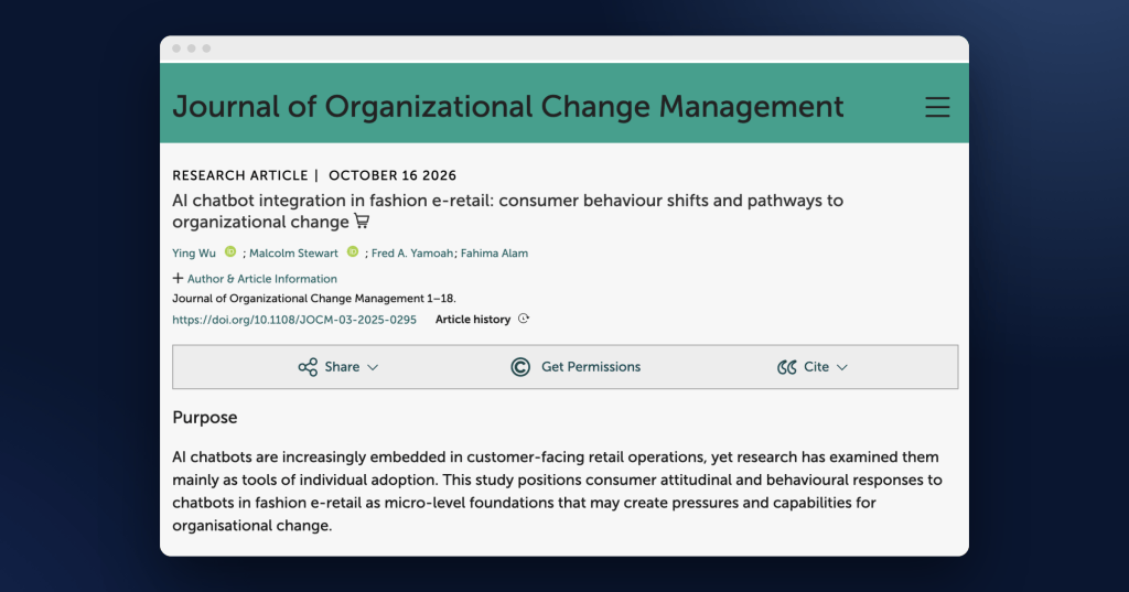 AI chatbots in fashion e-retail: from consumer responses to pathways for organisational change